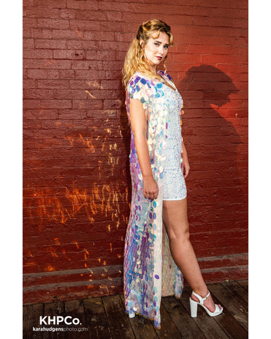 Iridescent Pink Long Vest