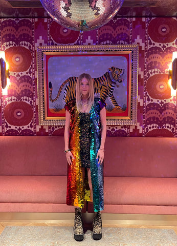 Rainbow Sequin Sleeveless Duster