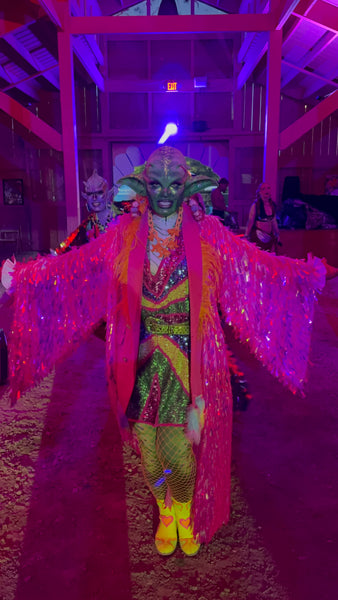 Iridescent Pink Sequin Kimono