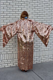 Copper Tinsel Sequin Bell Sleeve Kimono