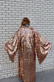 Copper Tinsel Sequin Bell Sleeve Kimono