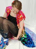 Rainbow Pride Sequin Kimono / Sleeveless Sequin Duster /Rave Kimono