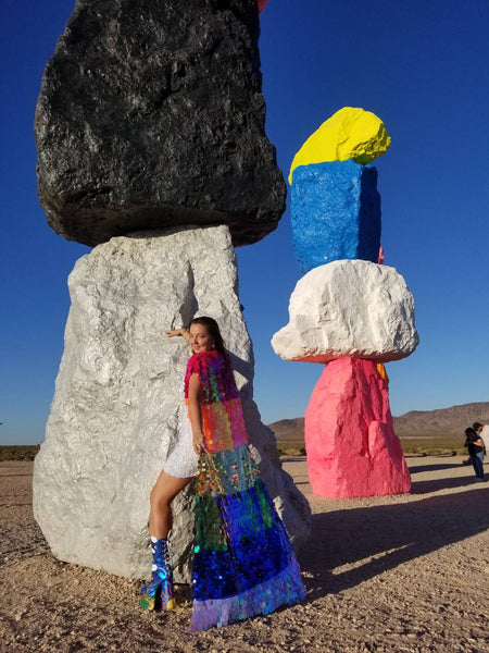 Rainbow Pride Sequin Kimono / Sleeveless Sequin Duster /Rave Kimono