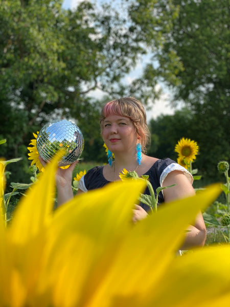 Monochrome Circle Sequin Earrings