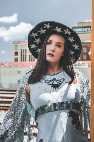 Sequin Fringe Crop Shrug Jacket