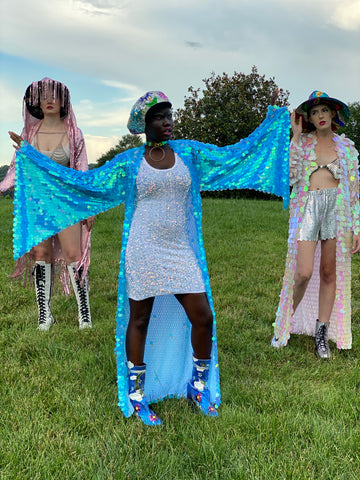 Ice Blue Bell Sleeve Kimono