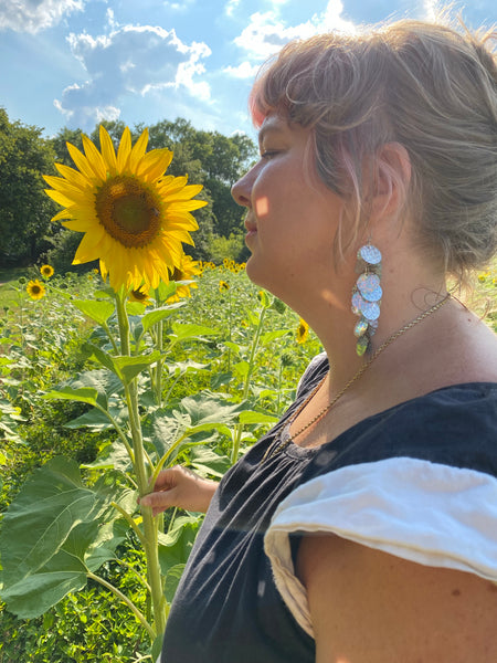 Monochrome Circle Sequin Earrings