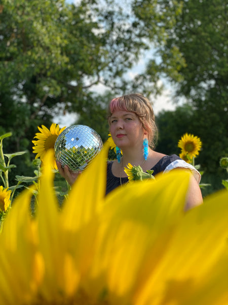Monochrome Circle Sequin Earrings