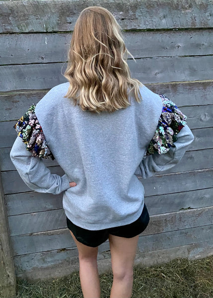 Sequin Ruffle Sustainable Sweatshirt