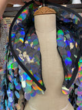 Cropped Hooded Bell Sleeve Sequin Kimono