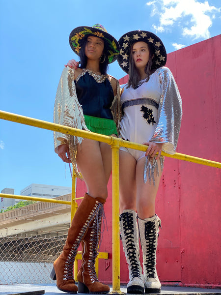 Sequin Fringe Crop Shrug Jacket