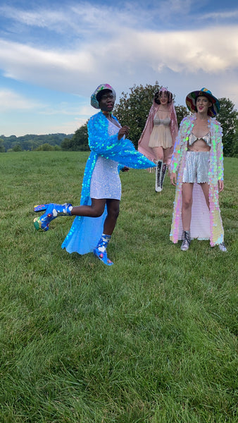 Ice Blue Bell Sleeve Kimono