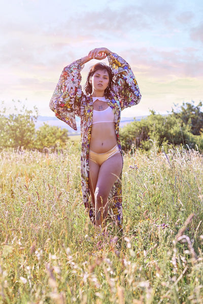 Floral Sequin Kimono